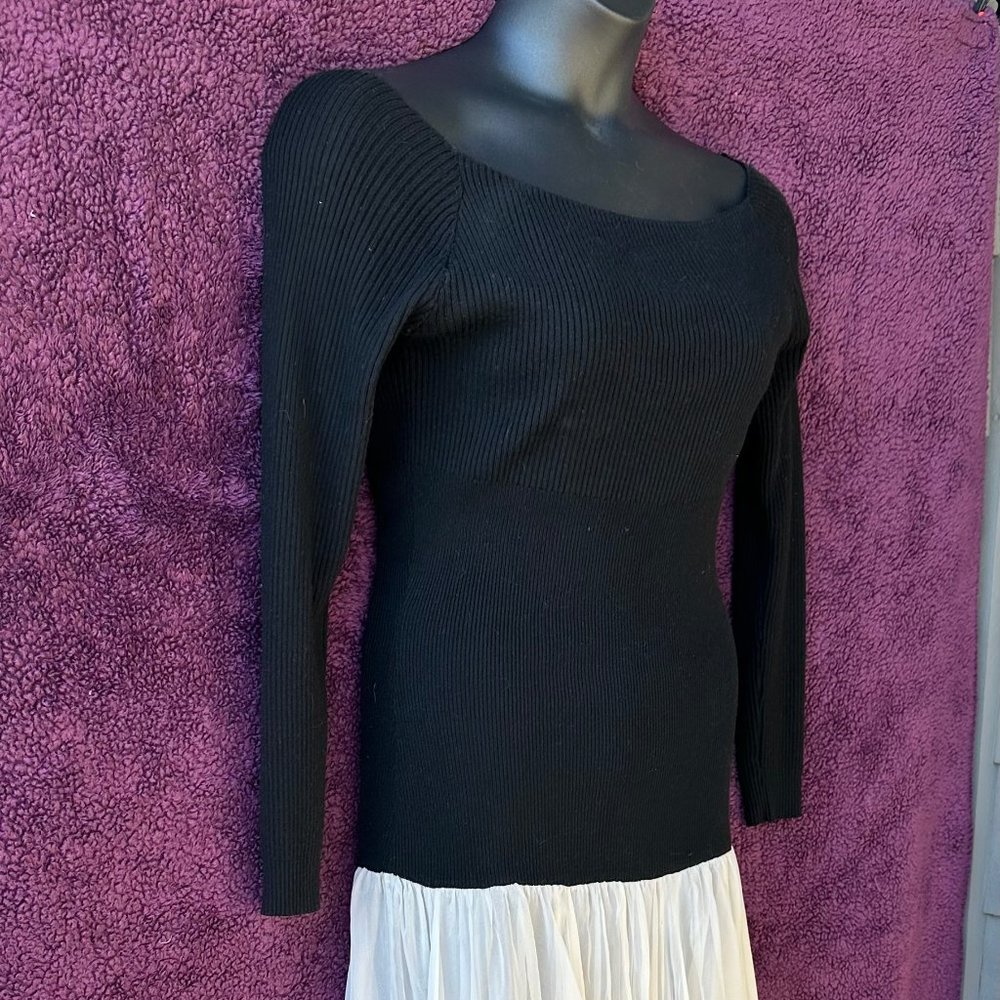 Valentino vintage silk chiffon and black knit, semi-transparent